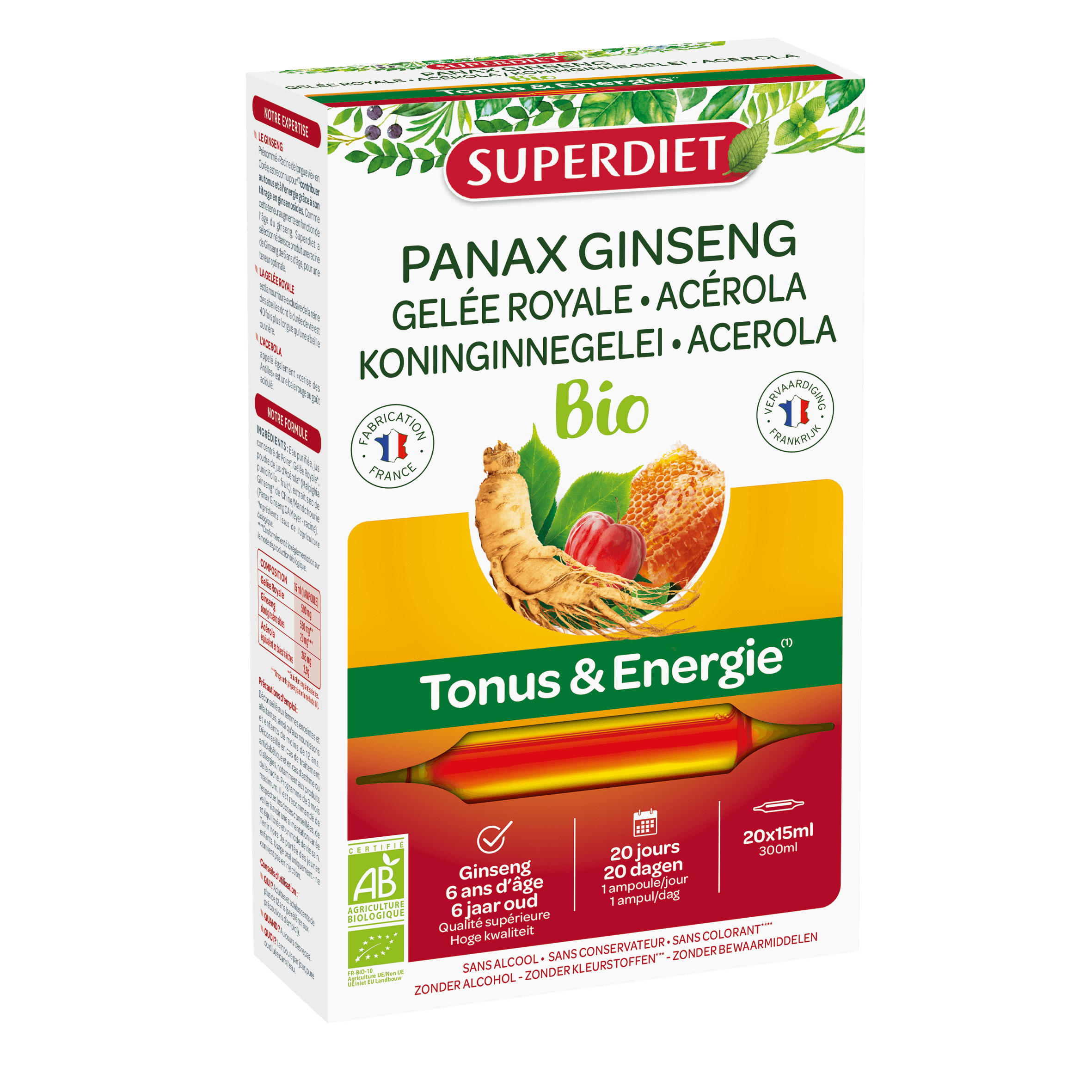 Super Diet Ginseng gelée royale acerola bio 20x15ml PL 483/277